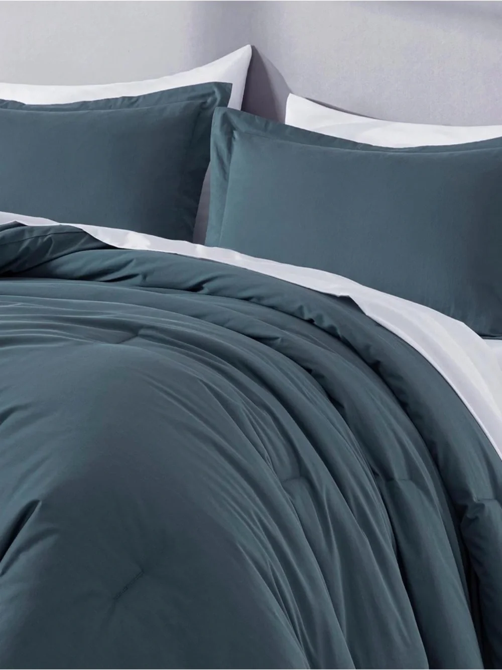 Steel blue 100% cotton king comforter set